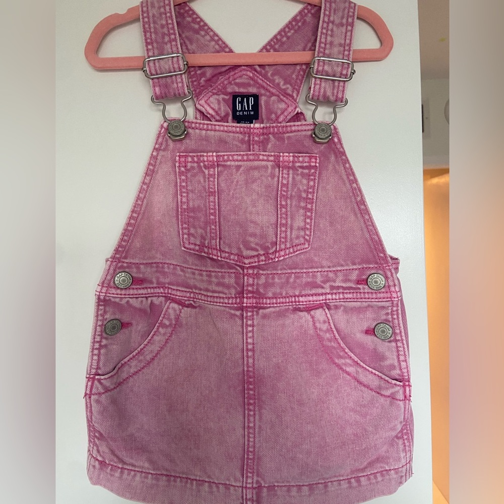 Gap pink denim overall